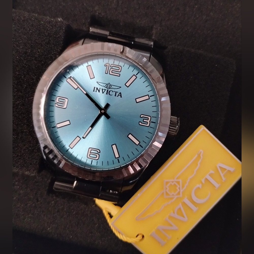 Invicta Watch Men's Blue On Black NEW